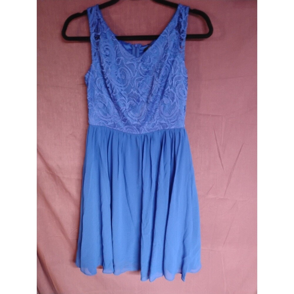 Dressy Star Womens Royal Blue  Sleeveless Small Lace A Line Dress